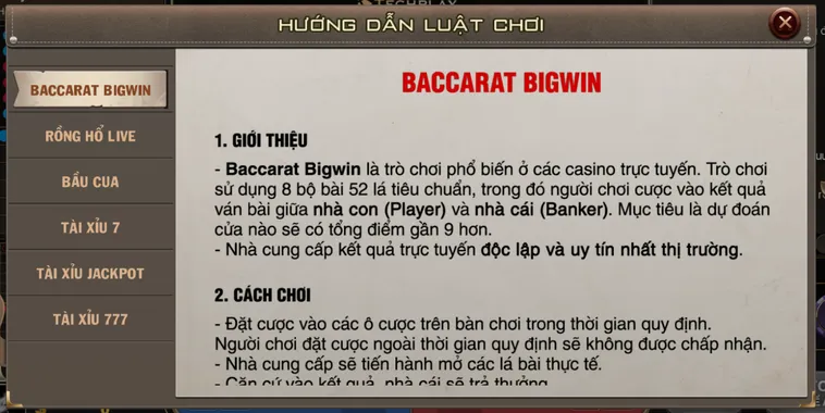 Baccarat Bigwin Livestream Tại B52 Club Sảnh Chơi Đẳng Cấp Cho Giới Quý Tộc