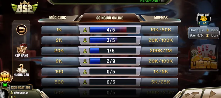 Sảnh Game Liêng Tại B52 Club Cơ Hội Làm Giàu Nhanh Chóng Cho Các Tay Chơi Liều Lĩnh