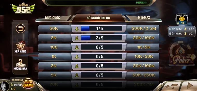 Sảnh Poker Tại B52 Club Nơi Hội Tụ Những Chiến Thần Bài Đỉnh Cao Nhất Hiện Nay