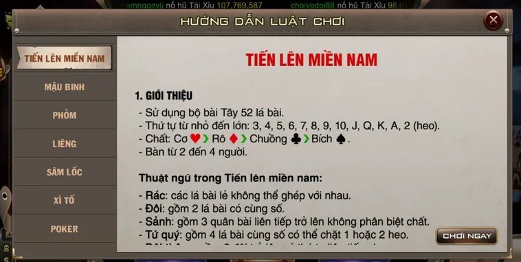 Chinh Phục Ván Bài Đỉnh Cao Tiến Lên Miền Nam Tại B52 Club Siêu Hấp Dẫn